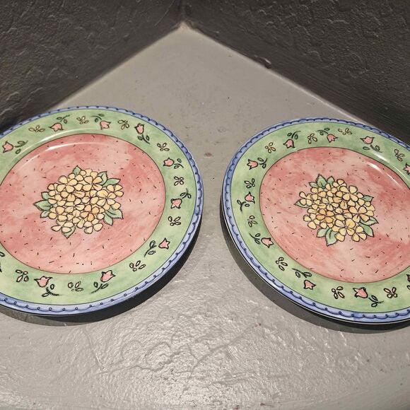 Watercolors by Sango Blueberry Sky 3000 2 Salad Plates 7 7/8"  by Sue Zipkin - Picture 1 of 7